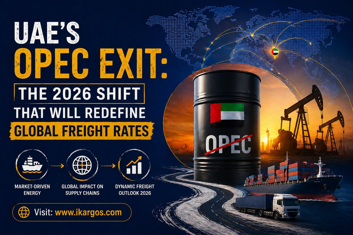 ikargos_com's tweet image. HOW THE UAE’S OPEC EXIT WILL REDEFINE GLOBAL FREIGHT RATES IN 2026
Visit: ikargos.com
#ikargos #Logistics #simplified #OPEC #SupplyChain #EnergyMarket #GlobalTrade #FreightForwarding
