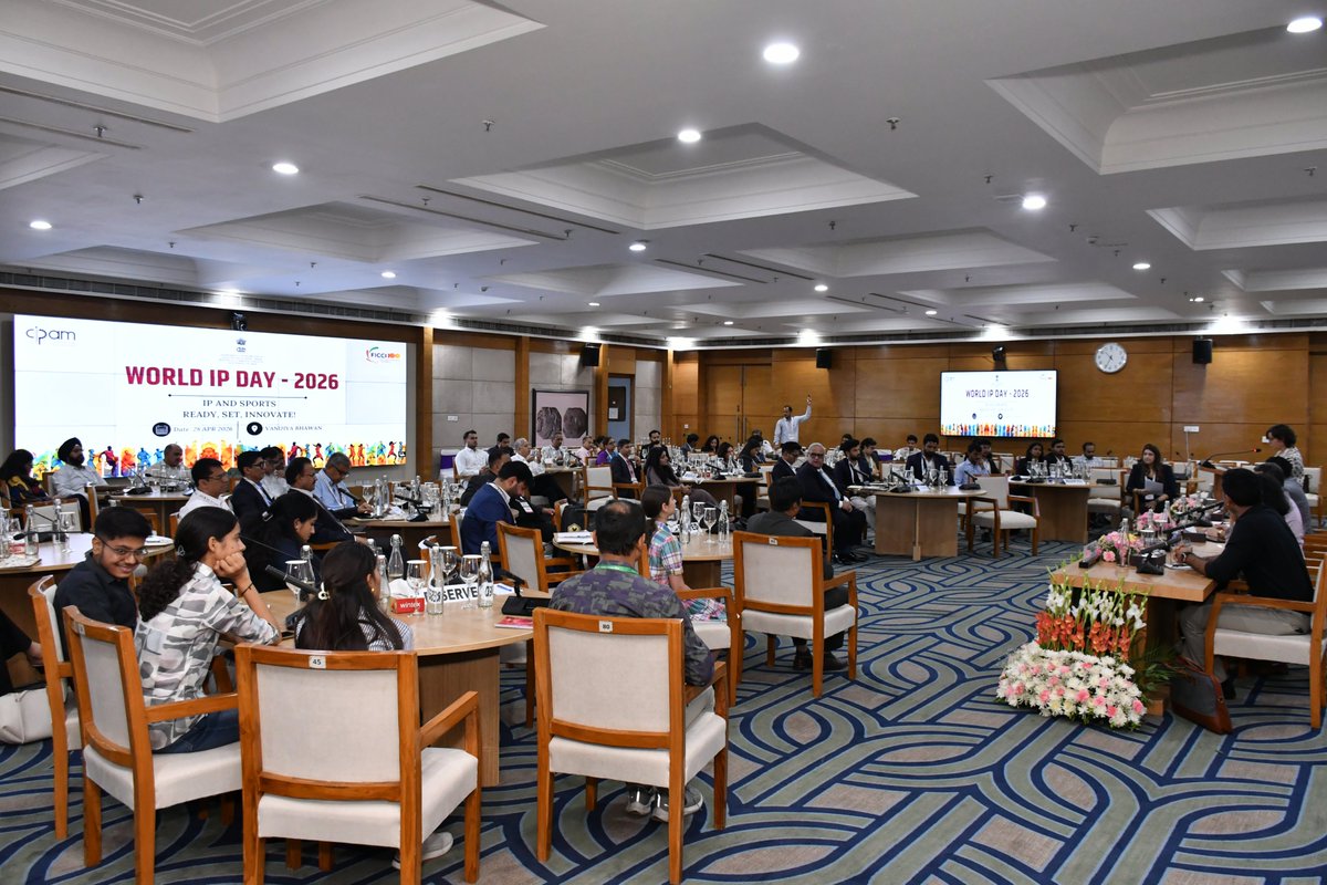 DPIITGoI's tweet image. CIPAM DPIIT, in collaboration with FICCI, successfully completed the celebration of World IP Day 2026 on 28th April 2026 at Vanijya Bhawan, centered on this year’s theme: “IP and Sports: Ready, Set, Innovate!”

#WorldIPDay #IPandSports #Innovation