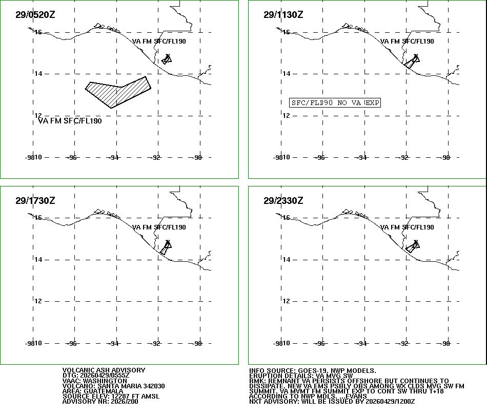 WashVAAC's tweet image. The latest #ash advisory for #SantaMaria #Santiaguito #volcano in #Guatemala: ospo.noaa.gov/VAAC/ARCH26/SA…