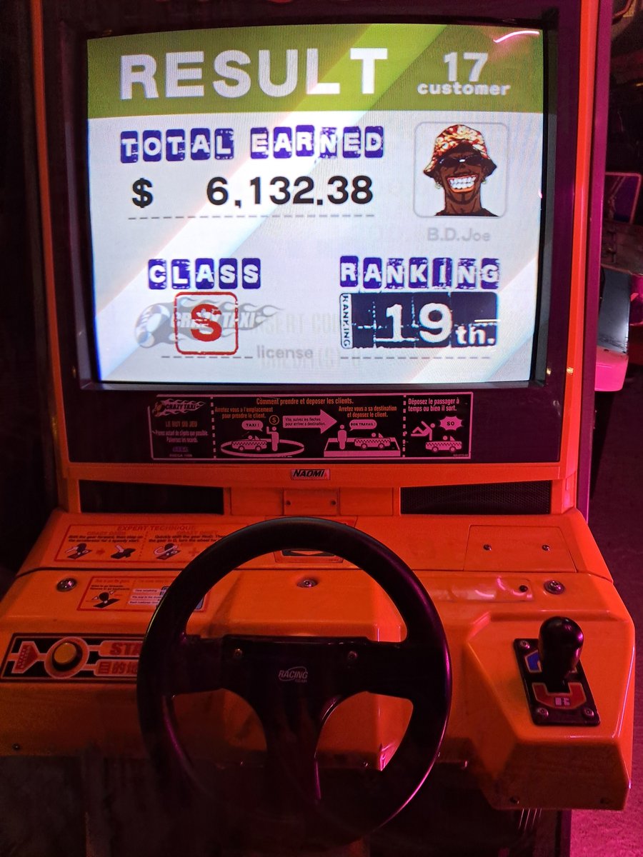 loudoweb's tweet image. Crazy Taxi on arcade cabinet! Looks like I'm not bad :) Next time I'm targeting the podium! #arcade #retrogaming