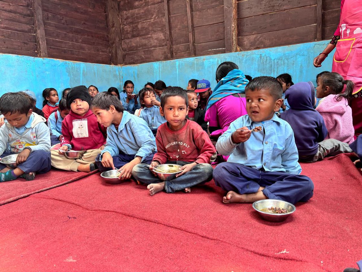 WFP_Nepal's tweet photo. Together, we nourish the futures🙏

With @finlandinnepal &amp; @NorwayinNepal, @WFP_Nepal is helping deliver locally sourced nutritious school meals, empowering smallholder farmers, &amp; protecting the environment in some of Nepal’s most remote communities through clean energy solutions https://t.co/246Nto0lOI