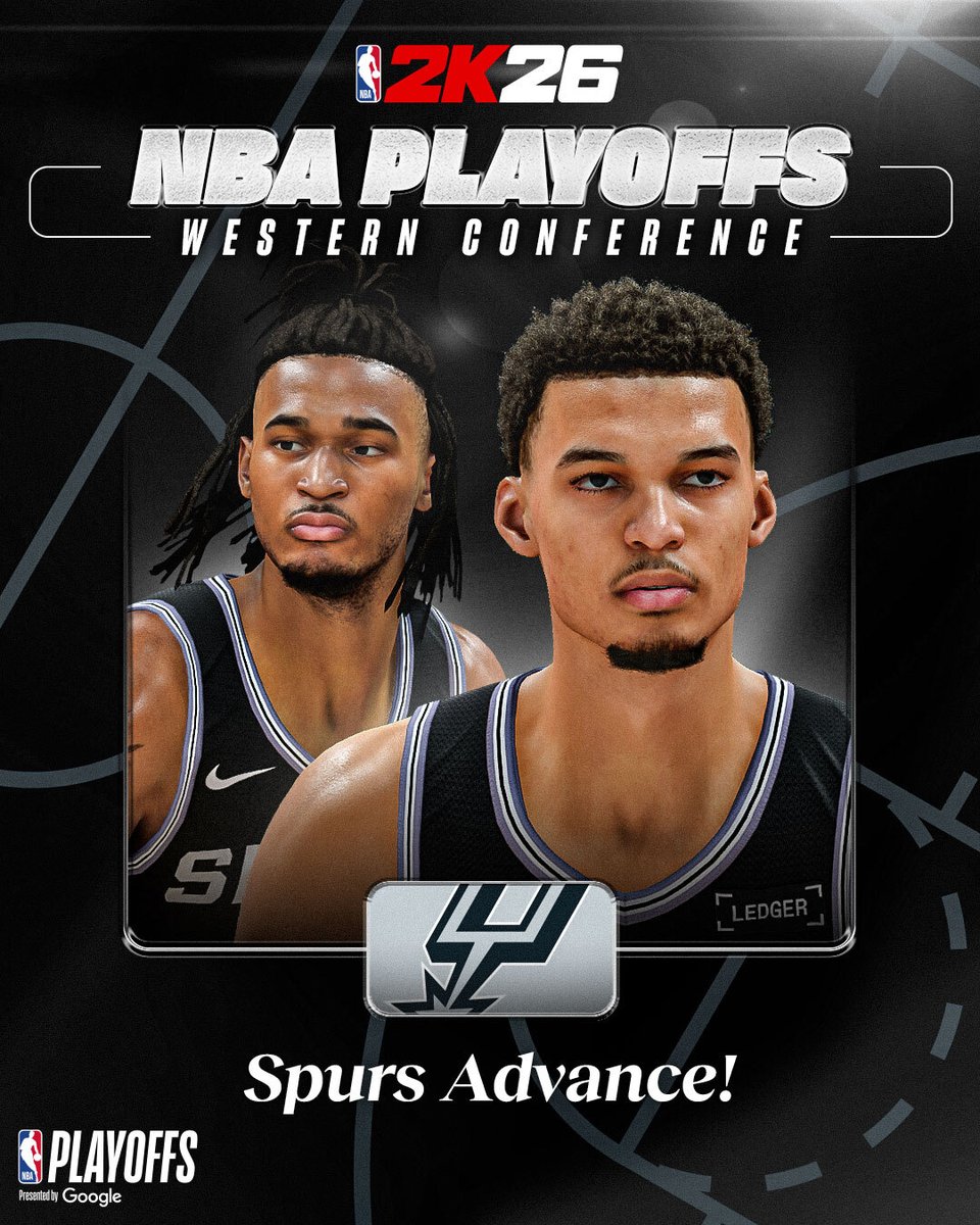NBA2K's tweet image. Wemby gets his first series W 💯

Spurs eliminate Portland and keep it rolling 🔥