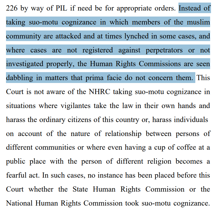 LiveLawIndia's tweet photo. #JustIn 

#AllahabadHighCourt criticizes @India_NHRC for directing #EOW to conduct an inquiry into 550+ aided Madrasas in UP while failing to take suo-motu cognizance of cases where members of the Muslim community are attacked or lynched. https://t.co/laCQ9yNDEd