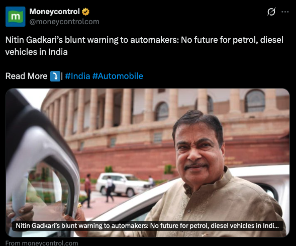 kapsology's tweet photo. Every time he opened his mouth on this issue, if he had opened an e-charging station instead, we’d have one every 100 meters by now. https://t.co/FuJtN8L0FC