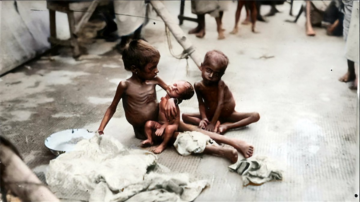 He aquí la "generosidad", la "compasión" y la "paz" del imperio británico: 

El imperialismo británico asesinó a 165 millones de personas en La India en solo 40 años, entre 1880 y 1920, perpetrando genocidios como el de Bengala, donde exterminó de hambre a 5 millones de personas.