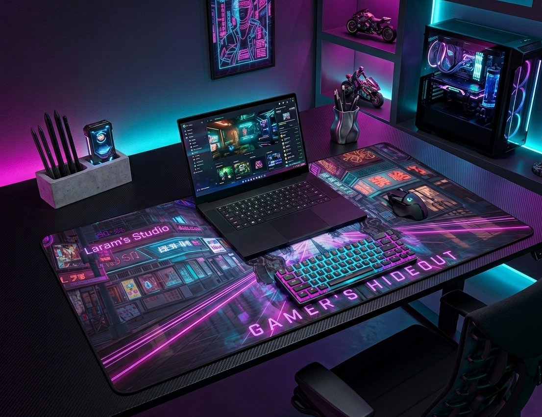 laramsdesign's tweet image. The Cyberpunk &amp;amp; Synthwave Desk Setup #DeskMat #Mousepad #RoomDecor #InteriorDesign #Tech #GamerGift #Zazzle 
zazzle.com/collections/th…