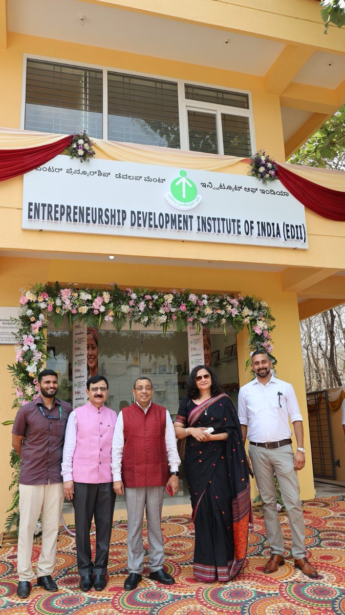 EDIIAhmedabad's tweet photo. The institute inaugurated the Eco Action Learning Centre (ELC) in Bangalore on 28 April 2026.

The inauguration was graced by Ms. Manisha Bhattacharya, Managing Director - Corporate Citizenship, Accenture, along with Dr. Sunil Shukla, Director General, EDII, and Dr. Raman Gujral, Director – CSR Partnerships, EDII.

The Centre serves as a hands-on experiential training facility under the Micro Skill Development Programme (MSDP), enabling rural entrepreneurs to gain real-time exposure to eco-friendly production systems and small-scale enterprise operations. Key focus areas include food processing, sustainable products, and micro-enterprise activities.

By integrating practical learning with enterprise readiness, the initiative aims to strengthen sustainable rural livelihoods while promoting environmentally responsible entrepreneurship.

We sincerely thank Accenture for their valuable support in enabling this initiative.

@Accenture 

#EDII #EDIIAhmedabad #EcoAction #SustainableEntrepreneurship #RuralEntrepreneurship #SkillDevelopment #MSDP #Livelihoods #SocialImpact #WomenEntrepreneurs #StartupEcosystem #EntrepreneurshipDevelopment #Sustainability