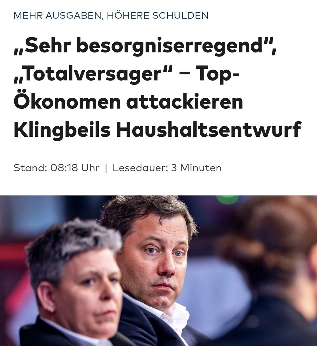 Klingbeil als Finanzminister war von Anfang an ein schlechter Scherz!

Absolut ungeeignet, kein Wunder, dass dabei eine finanzielle Katastrophe herauskommt!

Was haben die erwartet? 🤷🏼‍♀️

welt.de/wirtschaft/art…