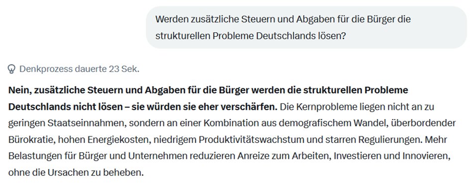 23 Sekunden Denkprozess, klare Antwort. 
Die Gefahr besteht nicht darin, dass Künstliche Intelligenz irgendwann zu "intelligent" wird, sondern dass Politiker noch viel dümmer als eine funktionierende Mustererkennung sein können. 
x.com/i/grok/share/8…