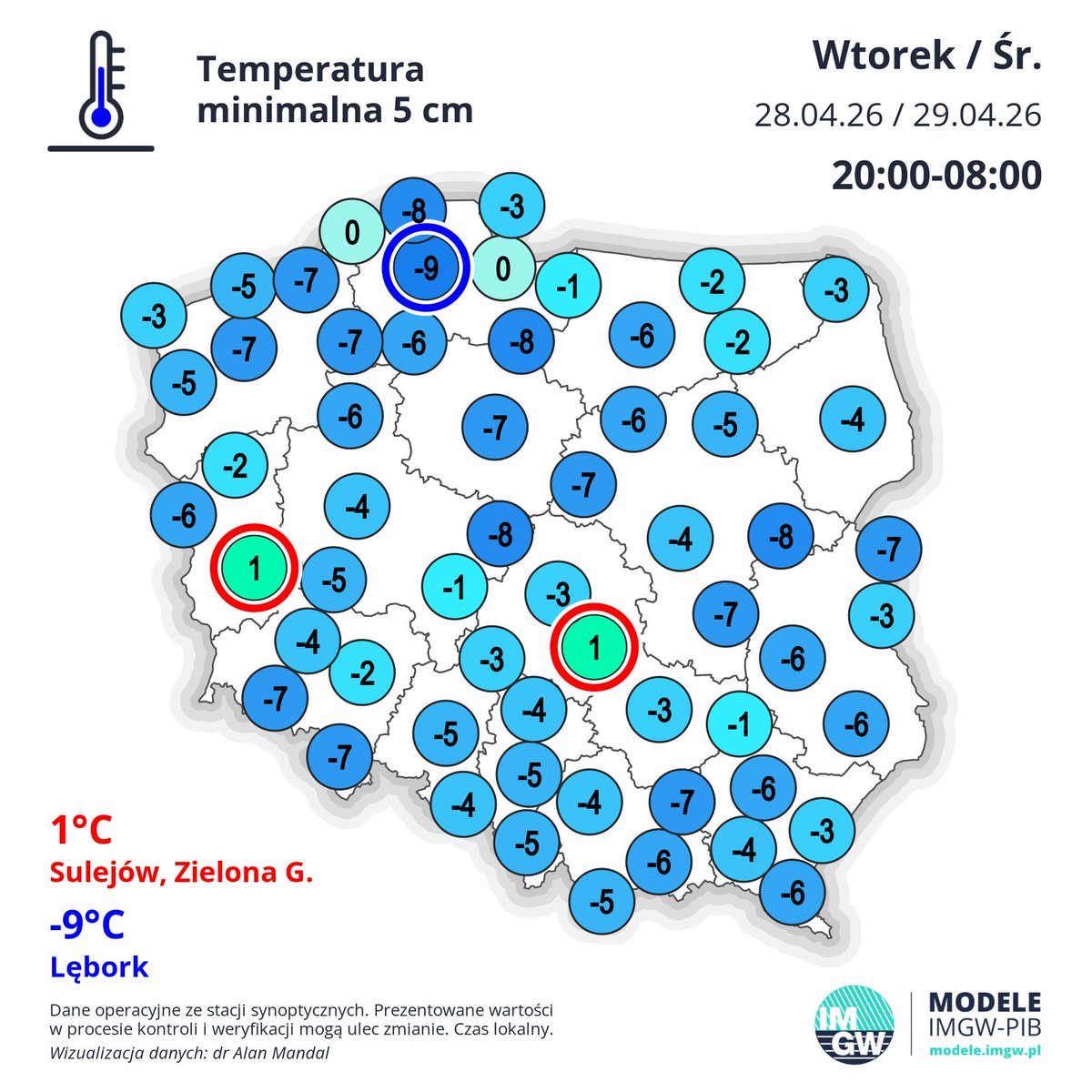 meteo_expert's tweet image. Tam, gdzie chmurki - cieplej. Prawie -10 dzisiejszego poranka przy gruncie.