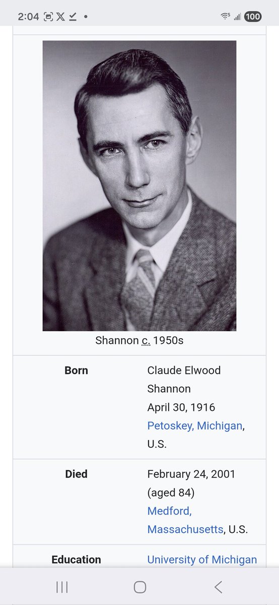 AK2Pac's tweet photo. @SathishAiHype @ihtesham2005 @MIT @AnthropicAI @BellLabs #ClaudeShannon whom #Claude of #Claw is named4 Inventer o #Bit leading to the #Internet, , Father of Modern #Cryptography #symmetrickey , @CIA Special Cryptological Advisory Group 1951, inventor of #PulseCodeModulation,1st #AI conf, 1st #WearableComputer   https://t.co/u4Abc7aMW8 https://t.co/urbQTCJGPc