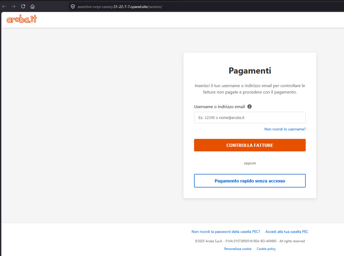 JAMESWT_WT's tweet image. #phishing @Arubait 

⚠️⛔️https://assertive-onyx-canary.31-22-7-7.cpanel.]site/session/