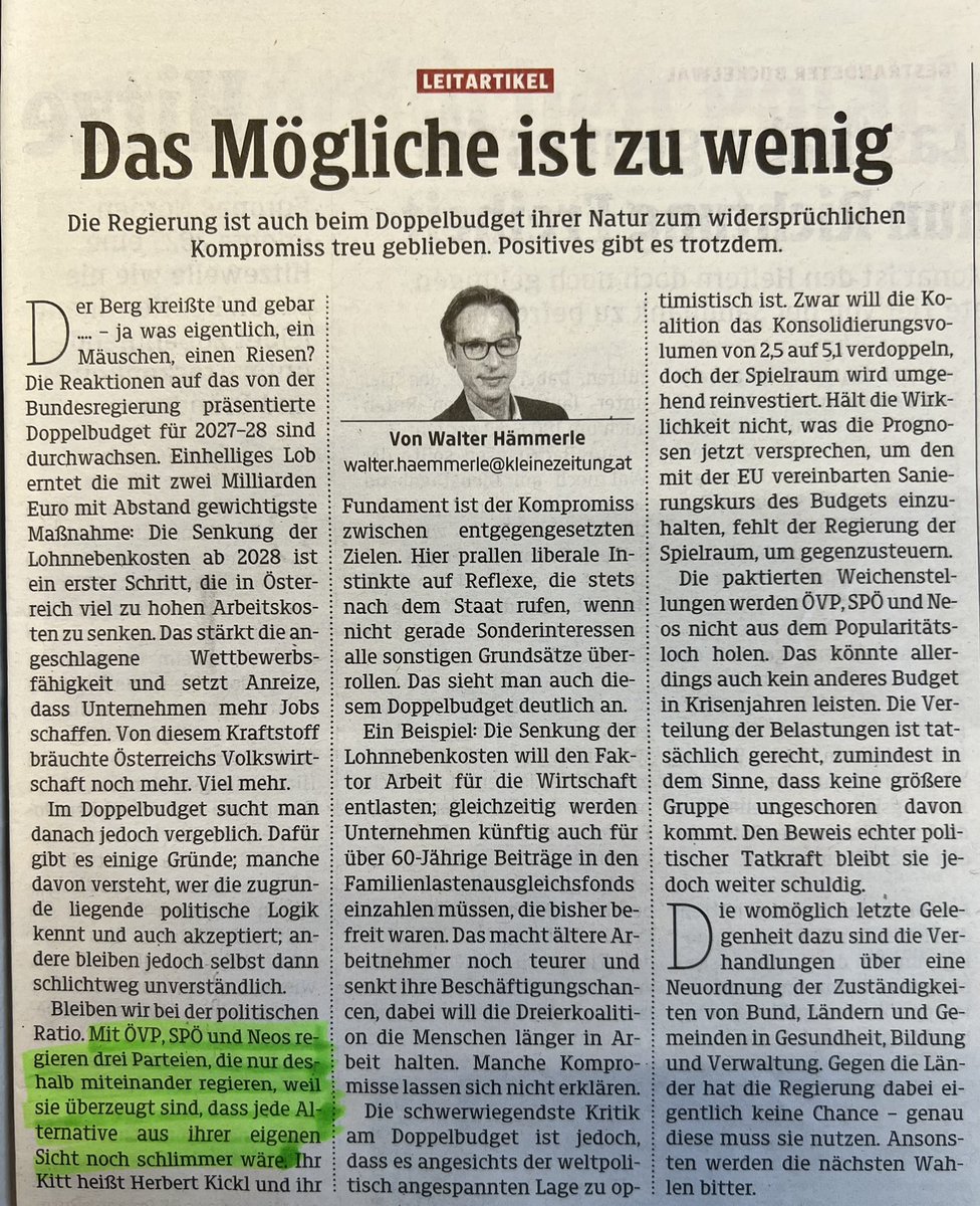 a_schaefermeier's tweet photo. So wird ein völlig falsches Bild vermittelt. @SPOE_at @volkspartei @neos_eu regieren, weil sie sich anders als @herbert_kickl &amp; FPÖ NICHT aus der Verantwortung gestohlen haben‼️ Kickl &amp; Co haben weder Kompetenz noch Willen zur Lösung von Problemen.
@kleinezeitung @WaltHaemmerle https://t.co/z7RtRKaQOz