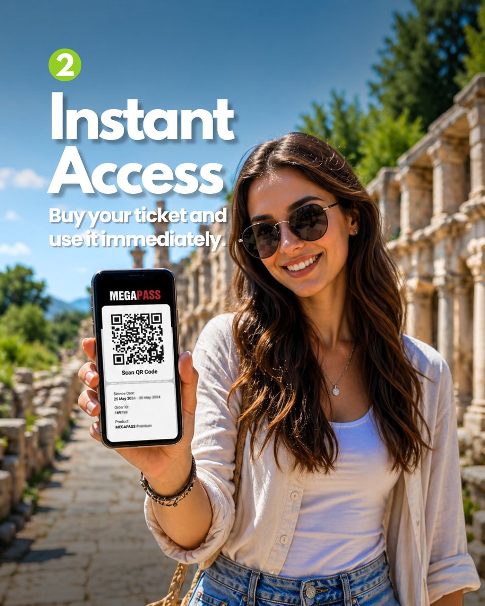 megapasscom's tweet photo. You’re about to waste 2 hours in line… unless you see this 👀

How it works 👇

Visiting Ephesus sounds amazing… until you see the ticket lines. In peak season, they can take up to 1–2 hours. Here’s how to skip all that:

1️⃣ Buy your ticket online in seconds
2️⃣ Get your QR code instantly on your phone
3️⃣ Receive your final details one day before your visit
4️⃣ Go straight to the entrance (security check still applies)
5️⃣ Enter within minutes, no ticket queue
6️⃣ Download your audio guide before you go
7️⃣ Explore each site while listening to its story

⏱️ Typical wait time: 1–2 hours
⚡ With skip-the-line: just minutes

Less waiting, more exploring. That’s how Ephesus should be experienced. ✨
Full Post: https://t.co/dF1PTpIa6Y

🎟️ Ready to explore smarter? Link: https://t.co/2Xf4io17LF

#howitworks #ephesus #skiptheline #turkeytravel #travelreels