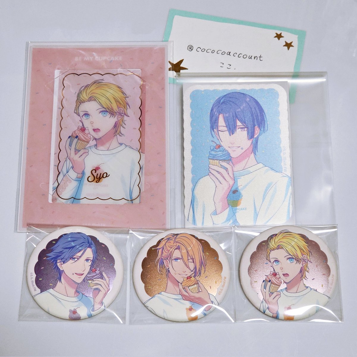 cococoaccount's tweet photo. 【交換】うたプリ BGS
ビジュカ ステッカー 缶バッジ

譲：真斗、トキヤ、レン、翔

求：同種  音也

郵送にて交換希望。(5/3AM現地にて手渡しも対応可能です)
宜しくお願い致します。 https://t.co/hd1IRtNUby