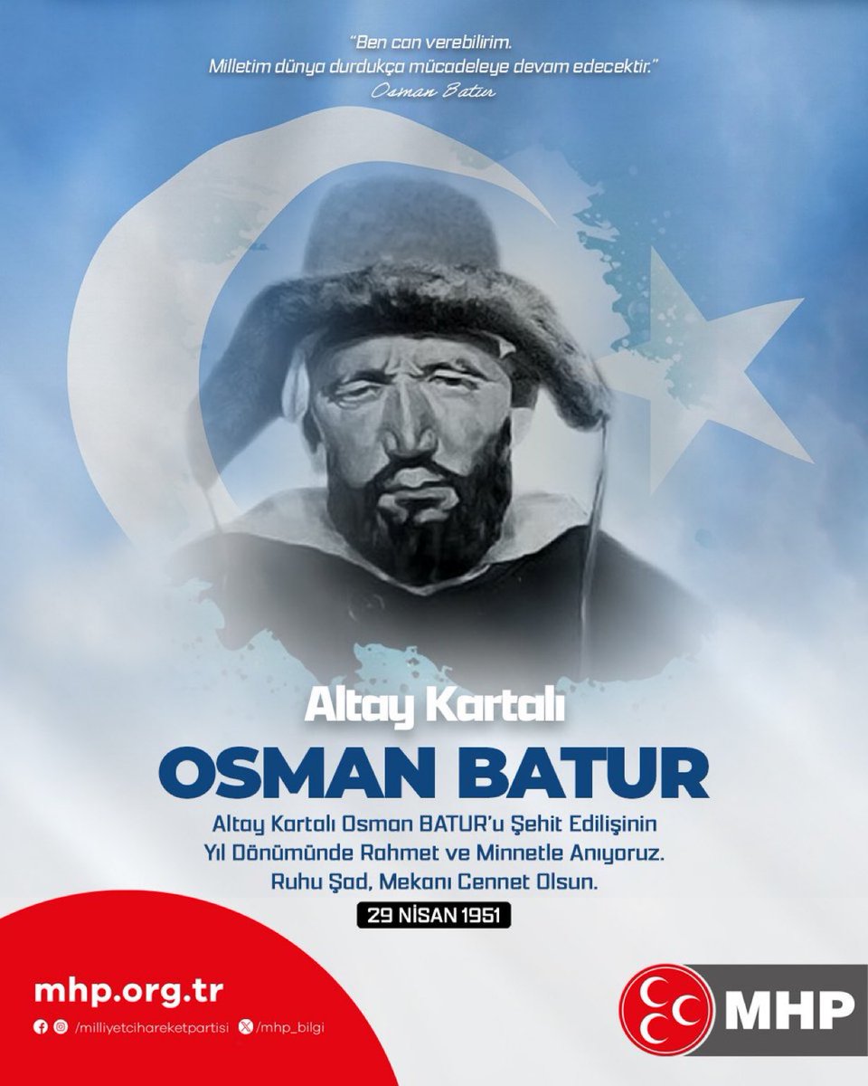Altay Kartalı Osman BATUR’u şehit edilişinin yıl dönümünde rahmet ve minnetle anıyoruz.
Ruhu şad, mekanı cennet olsun.