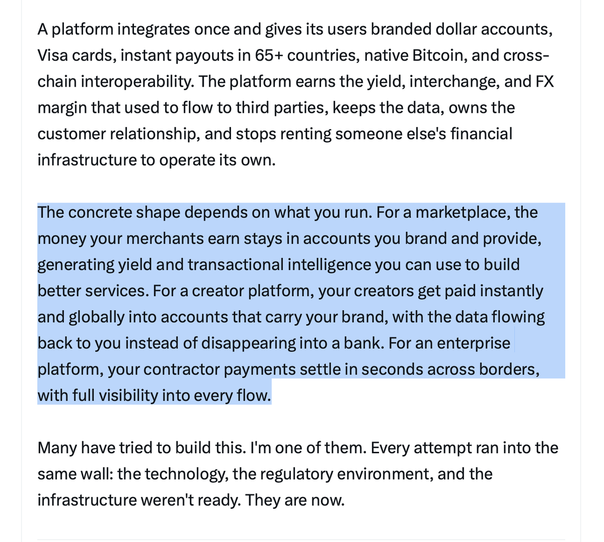 rob2775's tweet image. Good primer on how @lightspark seeks to disrupt global #banking and #payments infrastructure. David Marcus breaks down unlocking "embedded finance" use cases for #platforms AND the value of purpose built #agentic ready tech - and the bottom up, hard yards build to get here.