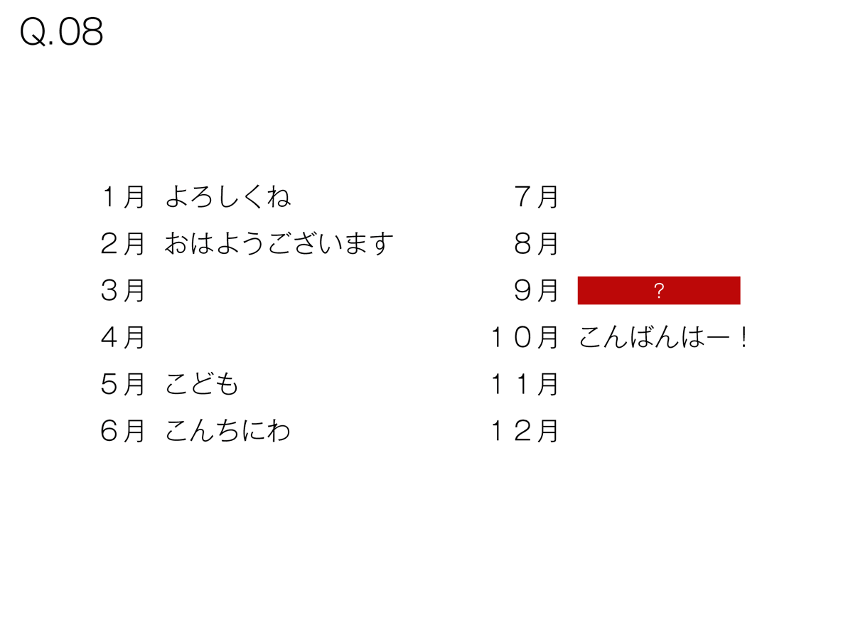 きまり決まりました SMQ Q.08において問題画像を修正いたしました。申し訳ございません