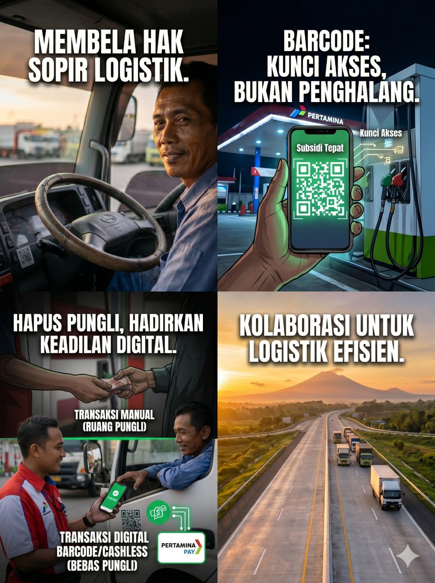 DamiIndana's tweet photo. Barcode itu kunci akses, bukan penghalang! Dukung transformasi digital di sektor logistik dengan sistem Subsidi Tepat. Mari kawal bersama implementasi sistem ini agar subsidi jatuh ke tangan yang berhak.
#TransformasiDigital #DigitalisasiLogistik https://t.co/AMWBNZHPuh