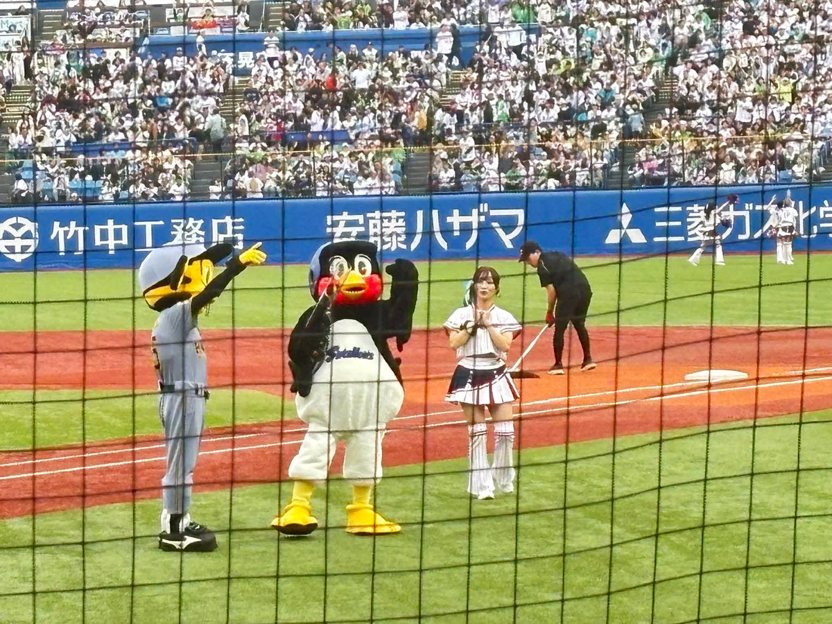 koeda's tweet photo. つば九郎とトラッキーの帽子交換。
帽子のサイズ同じだったんだな…… https://t.co/QkMMLAwYYh