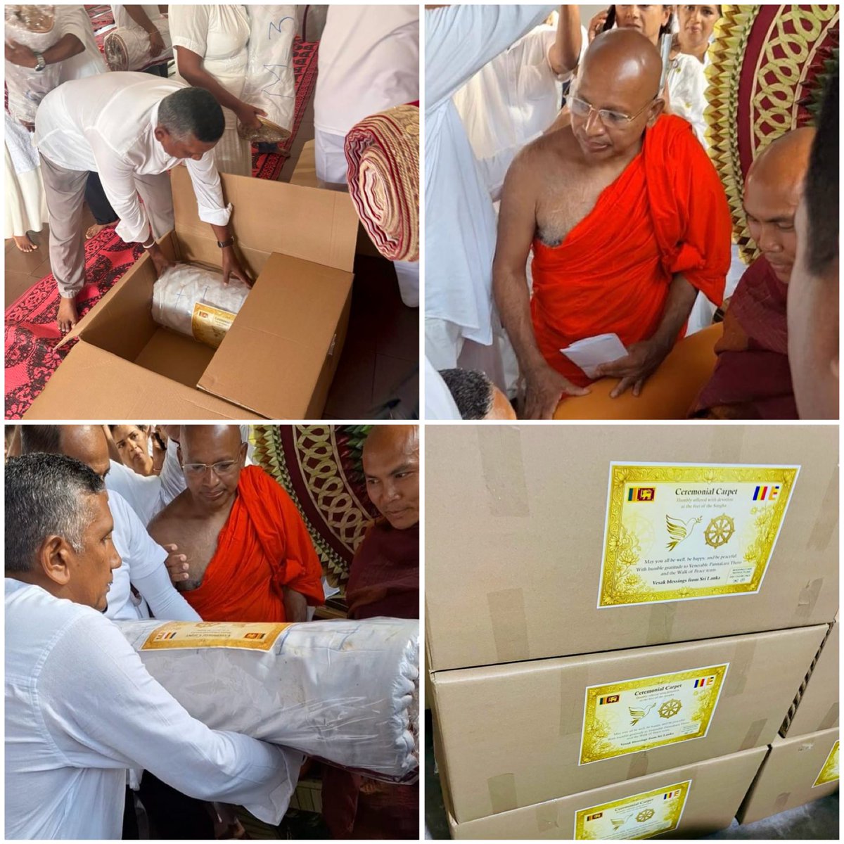 PackwellLanka's tweet photo. Proud to support the Global Walk For Peace in Sri Lanka.
🕊️🇱🇰 ☮️ 
Packwell Lanka donated corrugated boxes for “Pàwada”and Venerable Bhikkhu Paññākāra receiving the shipment bound for the USA.
We are grateful to contribute towards this noble cause 🙏🏽📦
#GlobalWalkForPeace #PackwellLanka 
#SriLanka