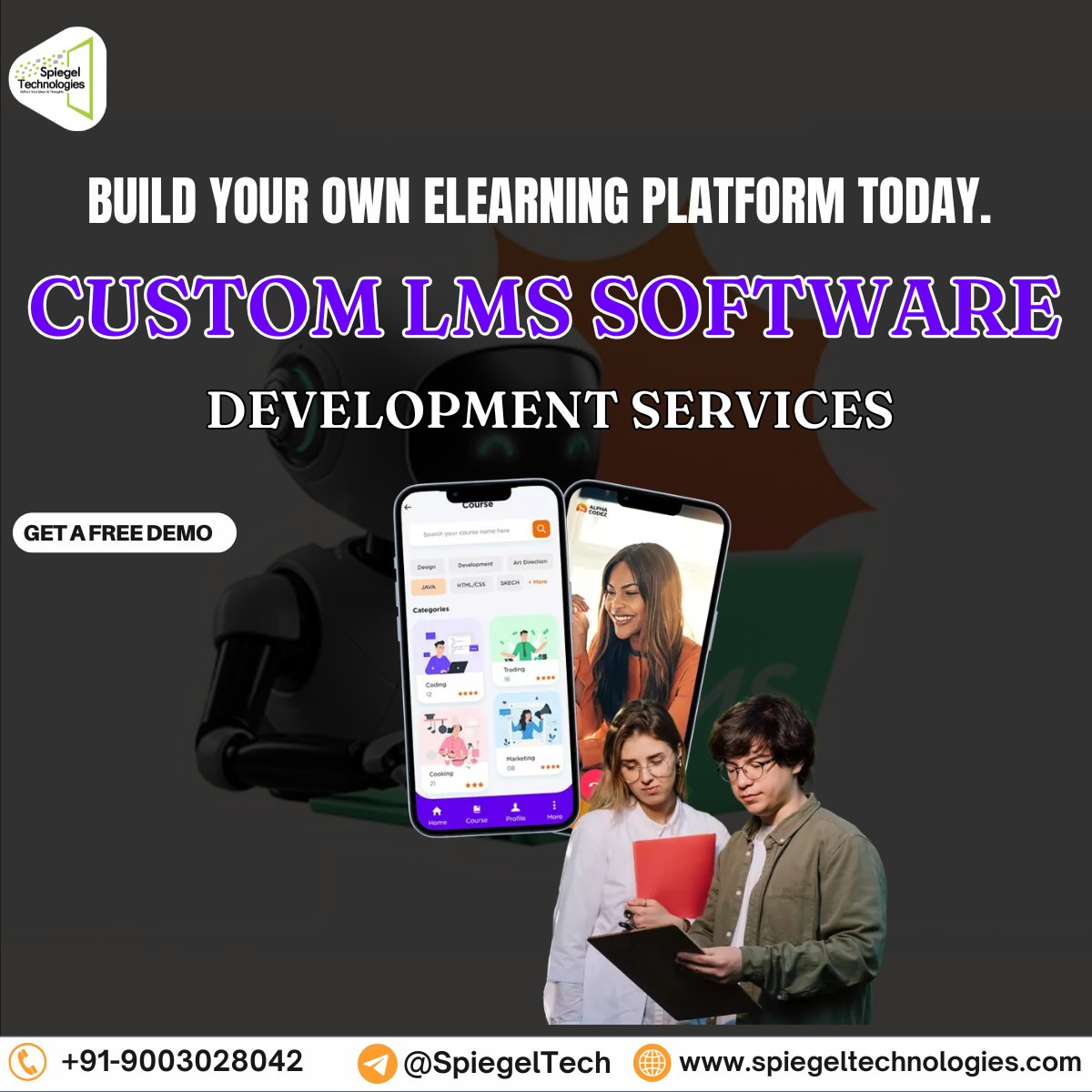 SpiegelTechies's tweet image. 🎓💻 Launch a Custom LMS Platform with courses, live classes &amp;amp; analytics.
Smart learning starts here.
𝐓𝐞𝐥𝐞𝐠𝐫𝐚𝐦 -&amp;gt; t.me/SpiegelTech
#LMS #eLearning #EdTech #SoftwareDevelopment #OnlineLearning