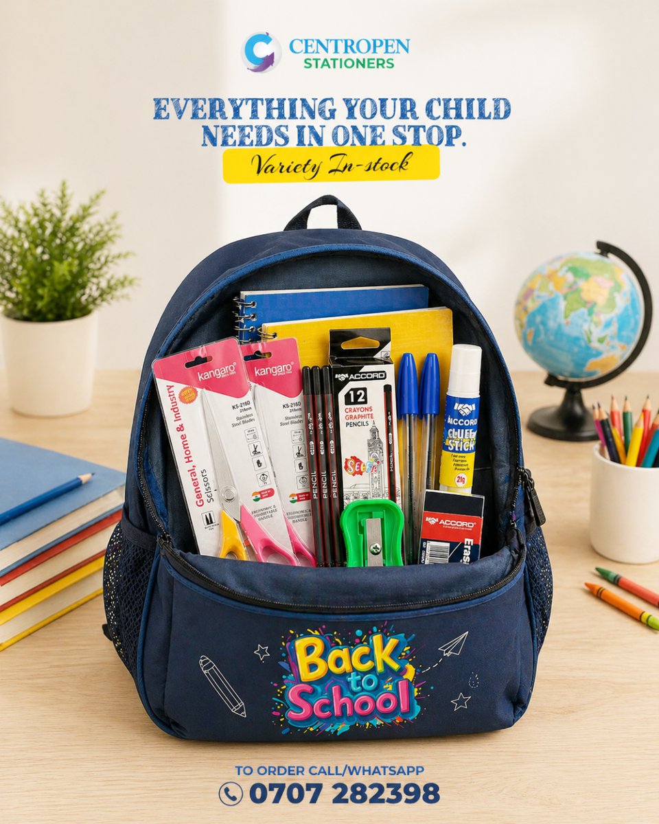 store_centropen's tweet image. Checked the #schoolbag? 🎒✔️From #gluesticks to #scissors and #rulers — it’s the small things that make a big difference in class. Complete their school kit today.

Order yours from @store_centropen
☎️ Call/WhatsApp +254 707282398
🚚 FREE same-day delivery in Nairobi

#Stationery