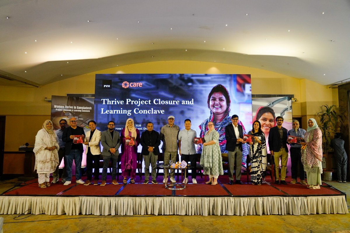CAREBdesh's tweet image. @CAREBdesh closed the Women Thrive project in Dhaka, celebrating the #impact of P.A.C.E training across the #RMG sector.Reaching 68k+ women in 50 factories, the project built #leadership #confidence &amp;amp; #skills. Inspiring stories, #recognition &amp;amp; a #photobook launch marked the event