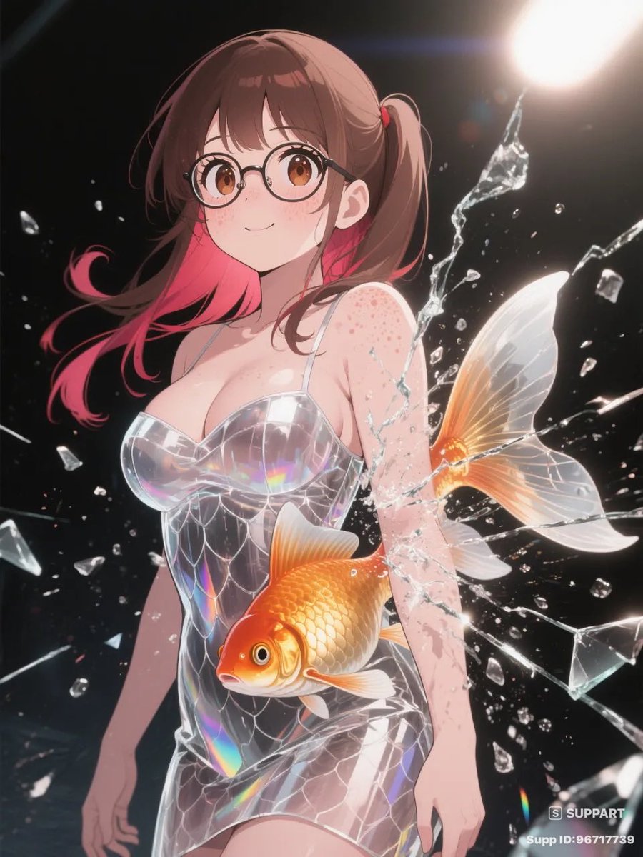 金魚と菜摘。 #AIイラスト #AI美少女 #うちの子AI #SUPPART #aiart