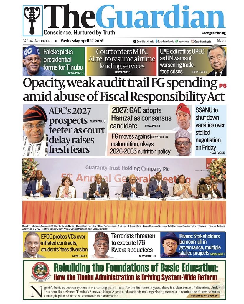 ClassicFM973's tweet image. Good morning #Classic #family . #front #page #news #analysis -29th April 2026-with @TheJiggyman &amp;amp; @mautin777 listen 🎧 atunwapodcasts.com/player/classic… Send Contributions to @WhatsApp +234(0)7041001973