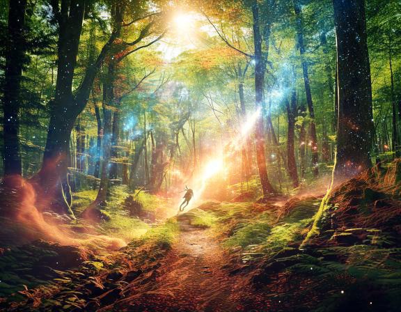 sanrotasu0216's tweet image. A beautiful forest of flashing lights  Một khu rừng tuyệt đẹp với những ánh đèn nhấp nháy. #AI #PS #Adobe