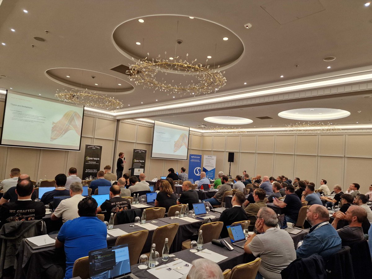 opensips's tweet image. #OpenSIPSSummit 2026, Day #2
David Trihy @ @Genesys 
Transaction only one way topology hiding  
#sip #rtc #voip #telecom #opensource