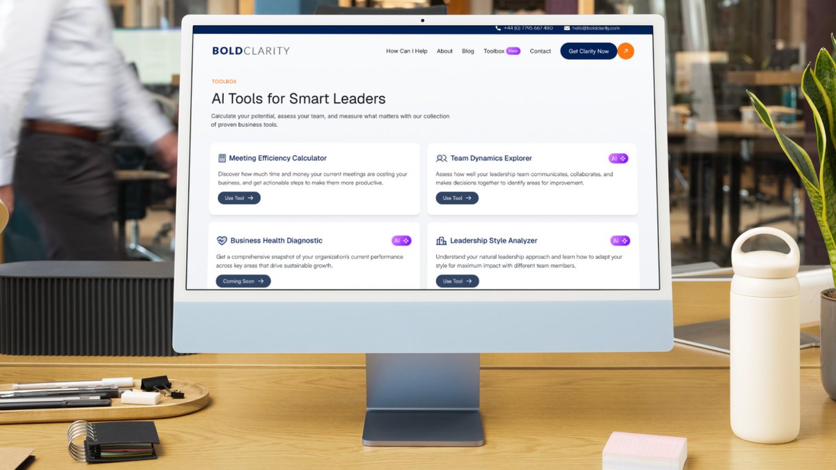 JuliaLangkraehr's tweet image. AI Tools for Smart Leaders!
Check out the new 'Toolbox' on my website to measure what matters, assess your team, and calculate your potential.
4 tools now: Meeting Efficiency, Team Dynamics, Leadership Style &amp;amp; Accountability Gap. More coming soon! #EOS #Toolbox #BusinessGrowth