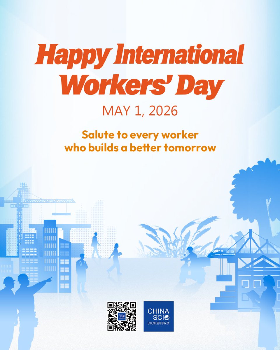 chinascio's tweet image. Happy International Workers' Day! Today we honor every hand that builds our world. Whether you are a farmer, nurse, engineer, or teacher, your labor is what keeps our world running. #LaborDay #MayDay #InternationalWorkersDay