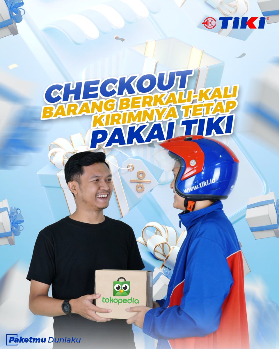 Tiki_Purwokerto's tweet image. Mau belanja kebutuhan harian atau self-reward bulanan di Tokopedia, buat urusan kurir mah tetep satu pilihannya,

Gak perlu pusing pilih opsi pengiriman, udah ada kok jawaban pastinya. Jangan lupa klik TIKI pas checkout belanjaan kamu yaaa!

#PaketmuDuniaku #TIKI #Tokopedia