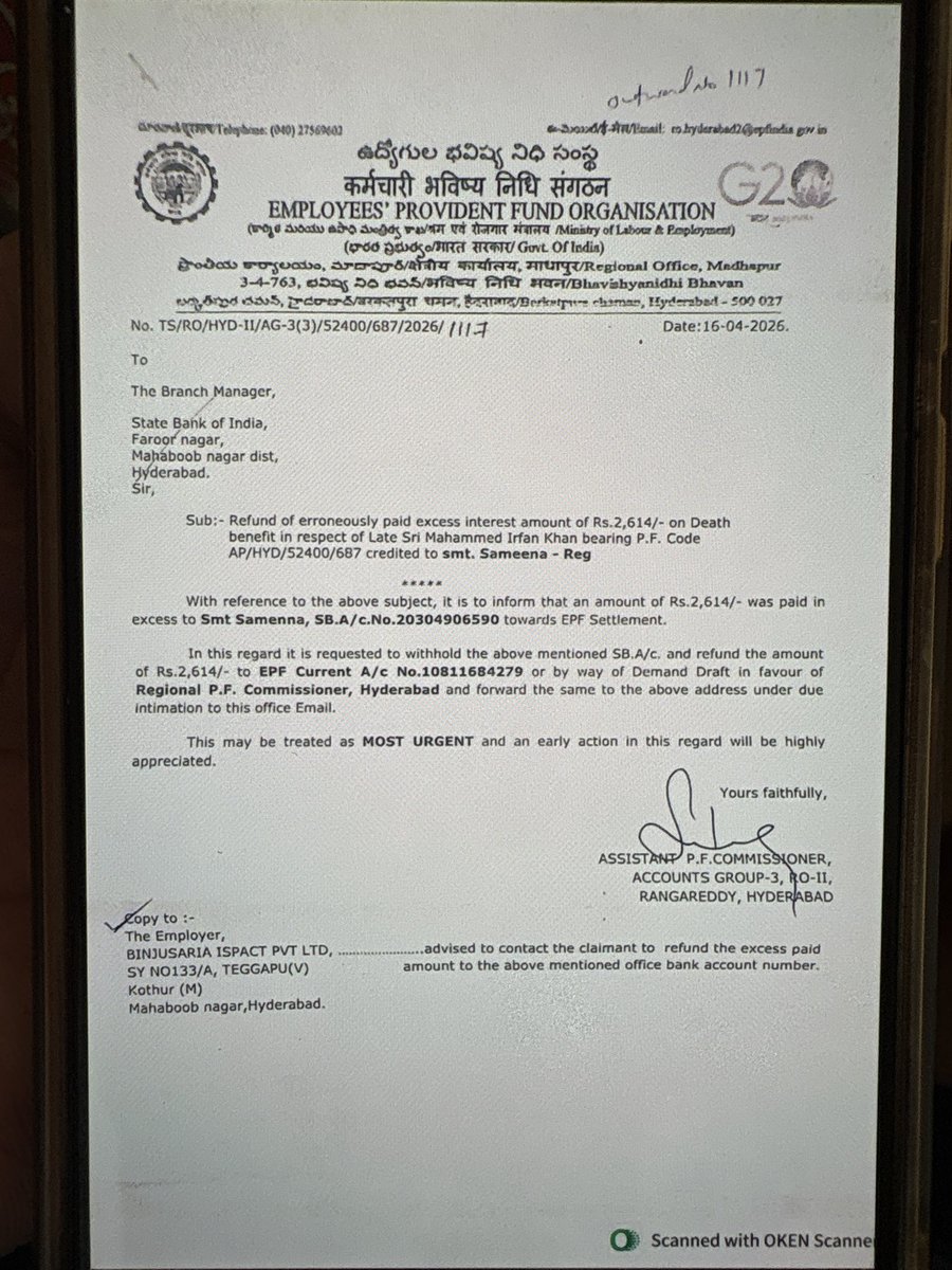 izzmekaif's tweet photo. Can i transfer the amount directly through NEFT ? @officialepfo @epfohyderabad1 https://t.co/huTMoMiUzt