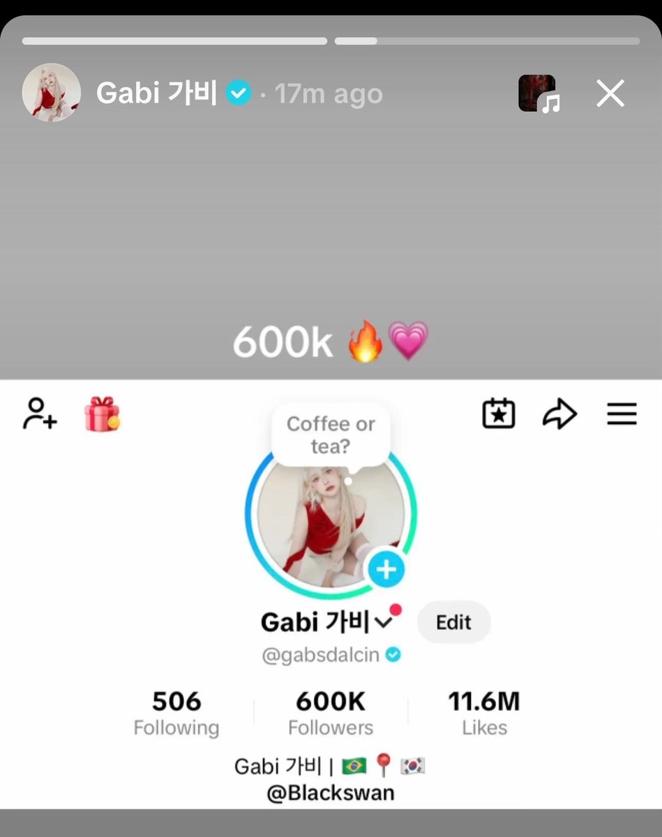 fatousimp's tweet image. gabi hit 600k on tiktok! 💓
#blackswan #gabi