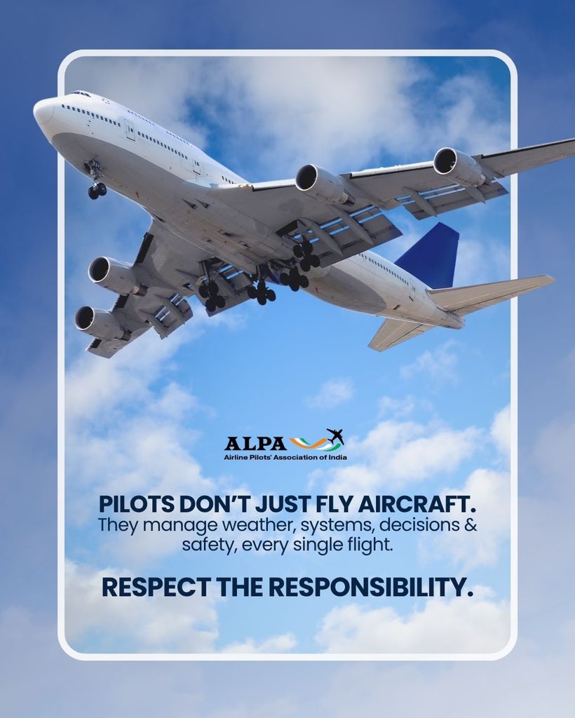 In_Alpa's tweet photo. Flying is only one part of the job.
Decision-making, risk management, and safety leadership define professional pilots.

Respect the responsibility. Respect the profession. https://t.co/ZkiTsWn3F1