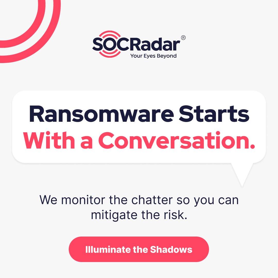 socradar's tweet image. Ransomware groups coordinate on dark web forums before they strike. 

SOCRadar Advanced Dark Web Monitoring tracks these discussions, leaked credentials, and stolen financial data to deliver timely alerts.

Read more at the link below. 👇
hubs.la/Q03-wJlv0

#Ransomware
