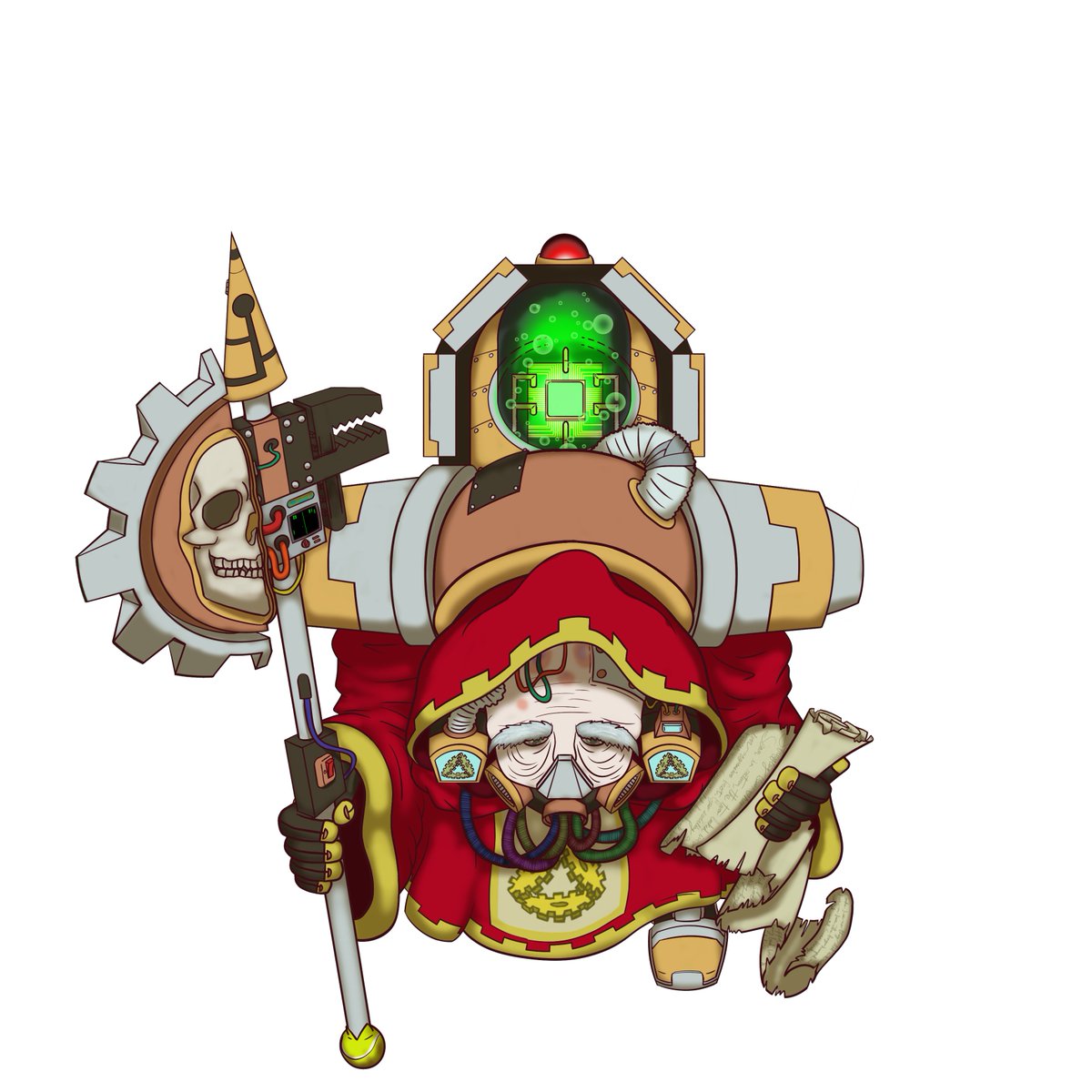 joop_big's tweet image. #Warhammer40k #Miniature #Roll20 #TechPriest
Calling it good on this base mini. Gotta make mech-boi arms for him still, but the player doesn't have any of those quite yet so I have a little bit of time. They're gonna be modular so the player can adjust it themself when needed :D