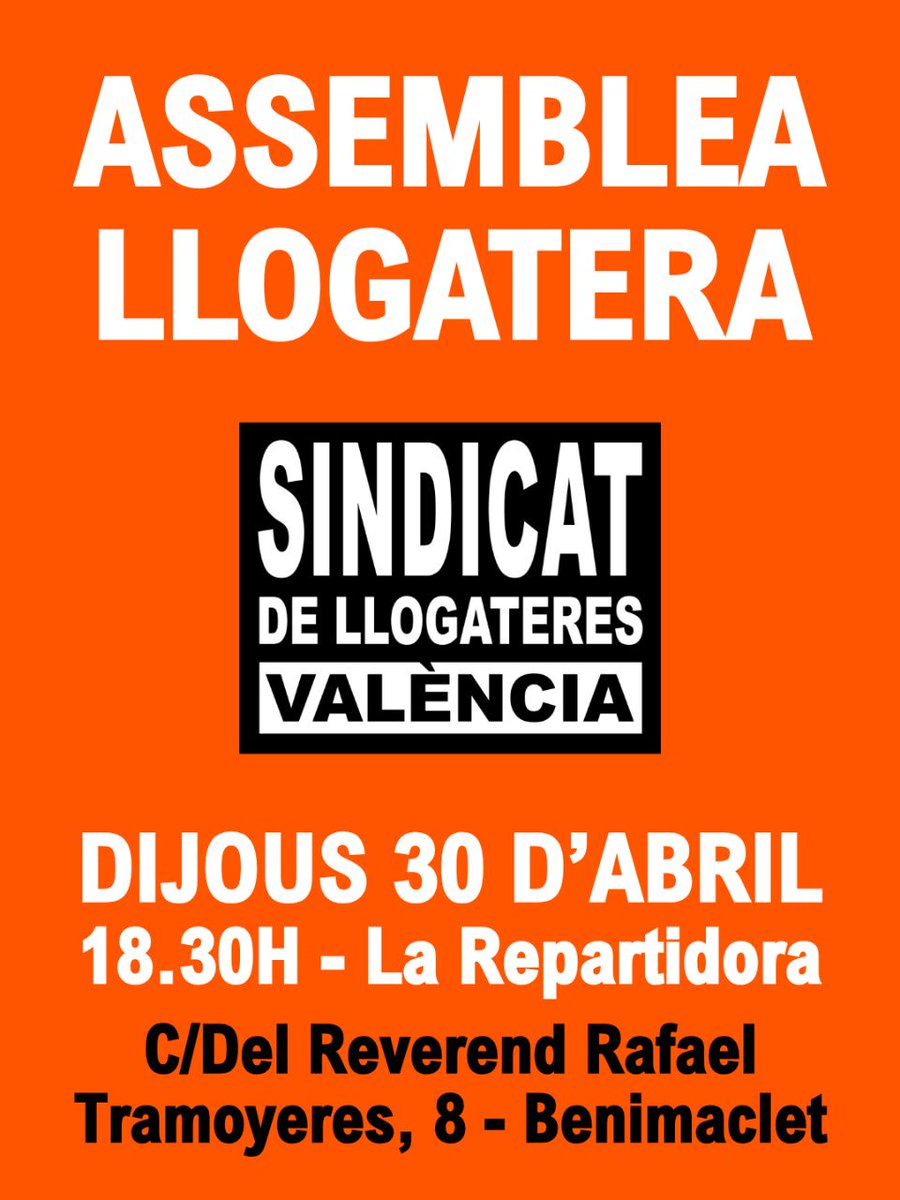 Sindicat de llogateres València tweet media