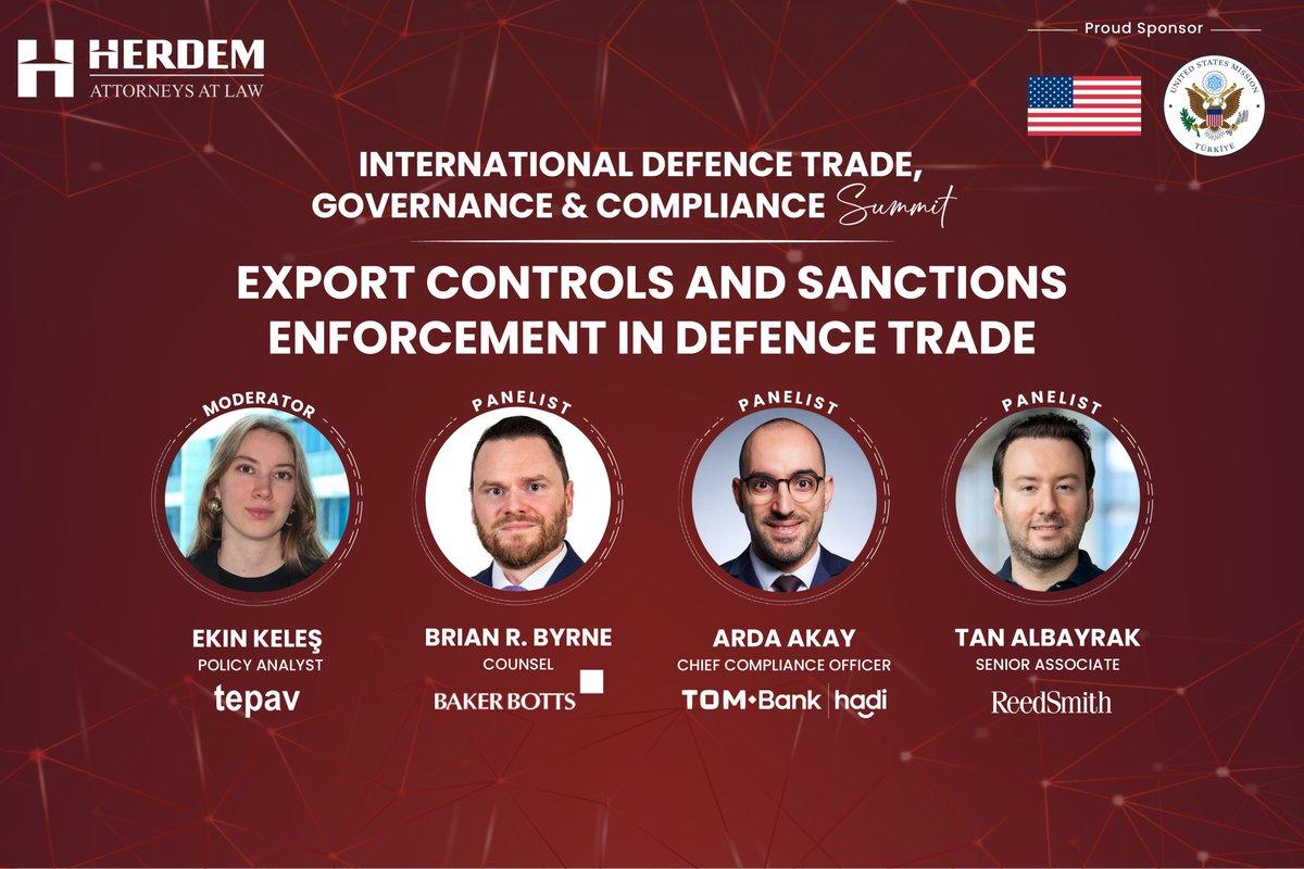 Herdemlaw's tweet image. “𝗘𝘅𝗽𝗼𝗿𝘁 𝗖𝗼𝗻𝘁𝗿𝗼𝗹𝘀 𝗮𝗻𝗱 𝗦𝗮𝗻𝗰𝘁𝗶𝗼𝗻𝘀 𝗘𝗻𝗳𝗼𝗿𝗰𝗲𝗺𝗲𝗻𝘁 𝗶𝗻 𝗗𝗲𝗳𝗲𝗻𝗰𝗲 𝗧𝗿𝗮𝗱𝗲”

#DefenceTrade #ExportControls #Sanctions #Compliance #DefenceIndustry #InternationalTrade #AnkaraEvents #Governance #RiskManagement #Aerospace #LegalInsights #HERDEM