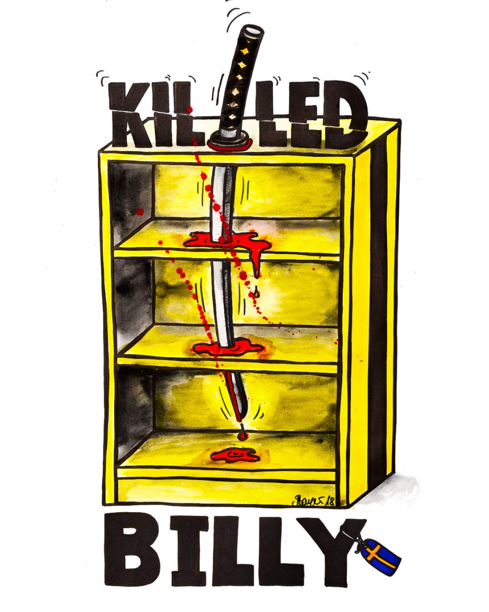 sahnewortchen's tweet image. UMA #THURMAN FEIERT 56. GEBURTSTAG!
BEATRIX KIDDO OHNE GNADE
Wenn die Rachfeldzugliste einmal abgearbeitet ist aber das #hattorihanzo-Schwert nach einem Opfer verlangt – wie wäre es mit diesem namensverwandten #IKEA-Dauerbrenner?
#killbill #film #tarantino #illustration