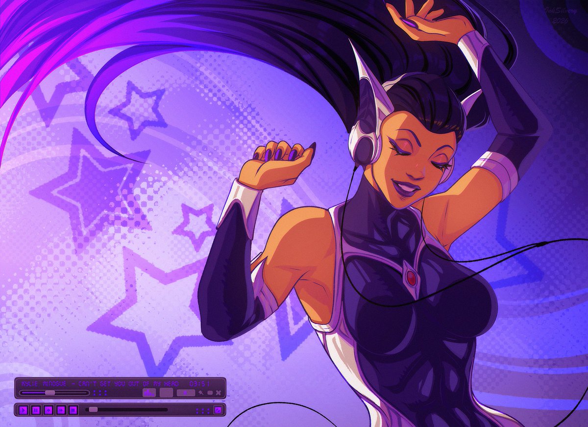 InkSilvery's tweet image. I just can't get you out of my head ~ 

#blackfire #dccomics