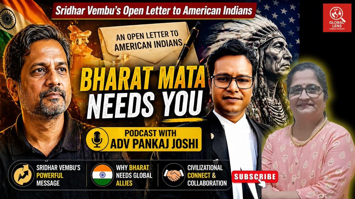 Sridhar Vembu’s thought-provoking open letter addressing American Indians
Adv Pankaj Joshi,  explore the deeper meaning behind the call.
#USA #americanindians #sridharvembu
Watch, like, share
youtu.be/64WIN5Z4PEU