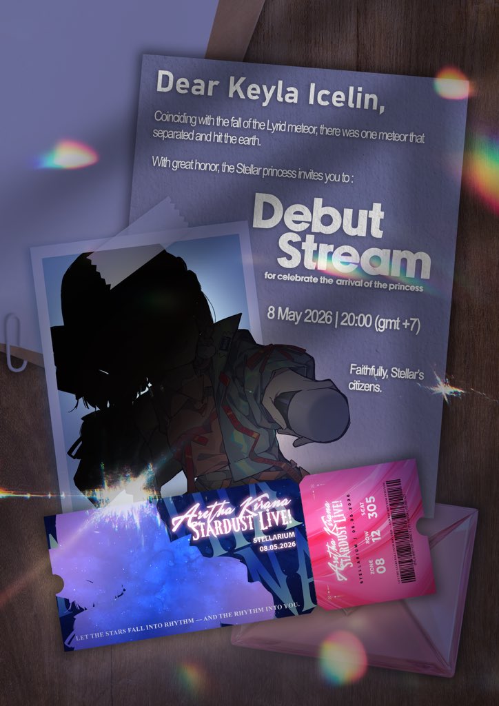 keynevr's tweet photo. Ada yang debut nih, cieee akhirnya ya!! Datang guys ke debutnya @ArethKirana 

Our princess debut at :
📅 08 May 2026 | 20:00 WIB (gmt +7)
🚀 https://t.co/V0wa4arXbG

you can leave a message for our princess here. https://t.co/icEwYe3B0V