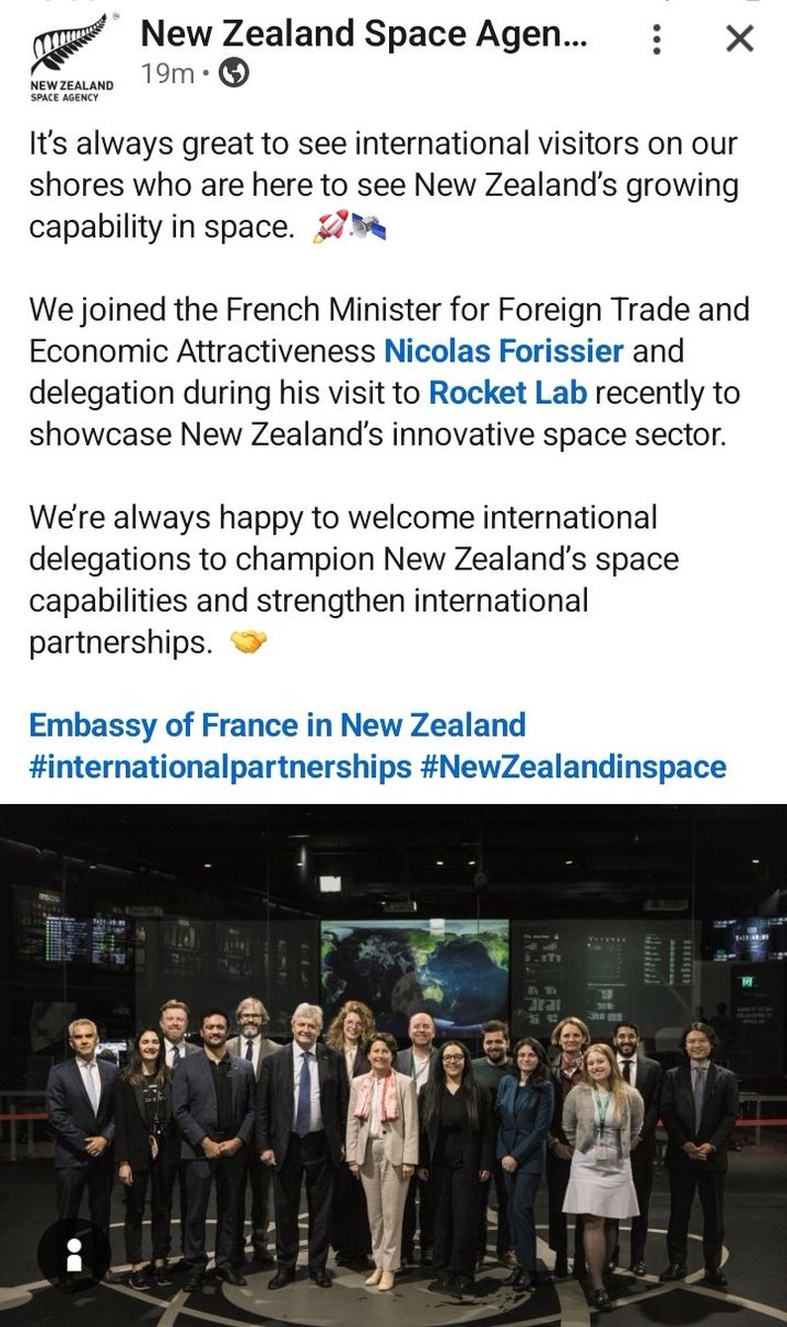 Gykiwi03's tweet image. $RKLB 🌏🇳🇿🇺🇲🇦🇺🇨🇦🇩🇪🇬🇧🇯🇵🇰🇷...

The visit of #French Minister Nicolas Forissier to @RocketLab signals a major shift as France looks beyond traditional European options to secure its "space independence."
This isn't just a tour, it is the formalization of a "New Space" alliance. 🇫🇷
