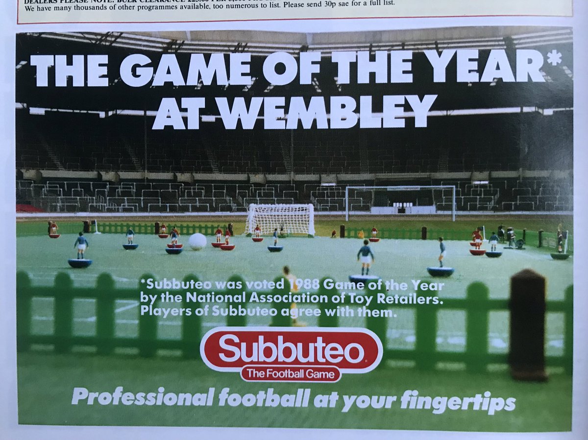 ArchiveWembley's tweet photo. @footballmemorys Our favorite #Subbuteo Advert from the late 80s https://t.co/7piiDP09oT