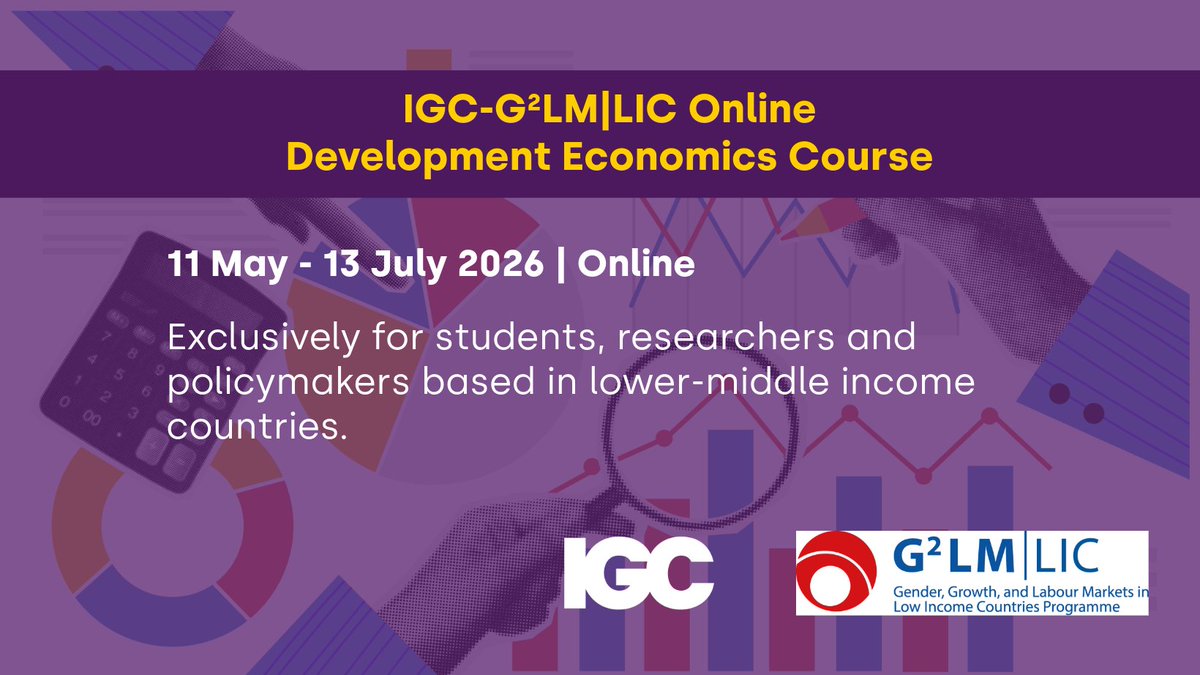 The_IGC's tweet photo. 🚨 Applications close tomorrow!

Join a global cohort exploring poverty, labour markets, and climate through real research.

Free. Online. Certificate available.

📅 11 May – 13 July
👉 Secure your place now: https://t.co/WRBHa69VcE https://t.co/qtyMKYhBlF