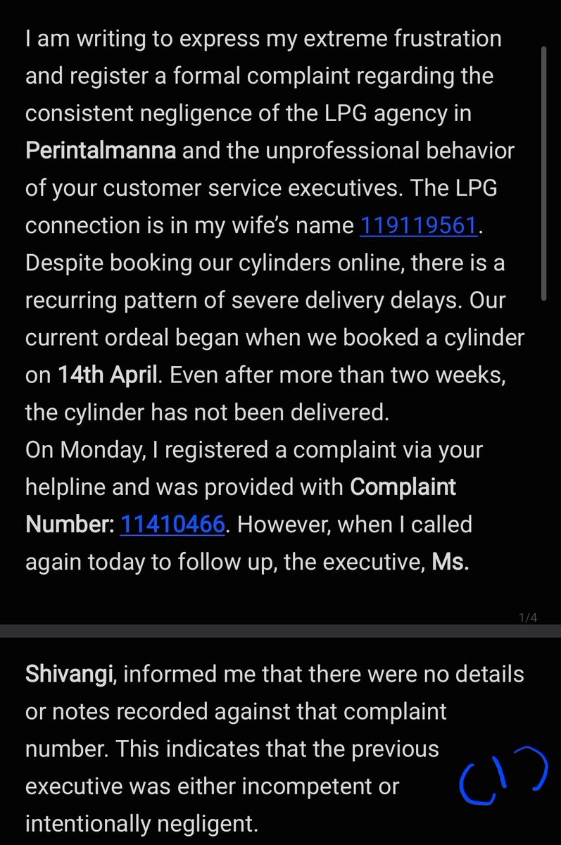 raziqasmi's tweet photo. @BPCLLPG 
Chronic Delivery Delays, Mental Harassment, and Gross Misconduct by Customer Support – Consumer No: 119119561

Kindly find the attachements.

#LPGComplaint #CustomerService https://t.co/NAIOMsZsgs